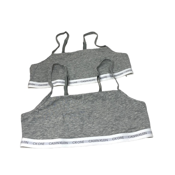 💖MEGA SALE💖Calvin Klein Women Underwear 2 Pack Unline Bralette Grey QF6040-098 - Picture 2 of 5